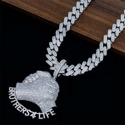 Luxury Full Pave Moissanite/Zircon Lettering Necklace - Eternal Vow Hip Hop Pendant | Caratix