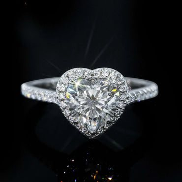 2ct Heart Moissanite Ring | S925 Silver Romantic Women’s Proposal Gift Jewelry - CaratixJewelry