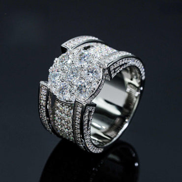 Men’s Moissanite Hip Hop Ring | S925 Silver Full Iced Out Rapper Jewelry - CaratixJewelry