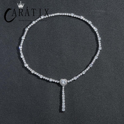 CARÁTIX Heart Tennis Chain | 5A+ CZ Iced Out Hip Hop Choker Necklace for Men & Women