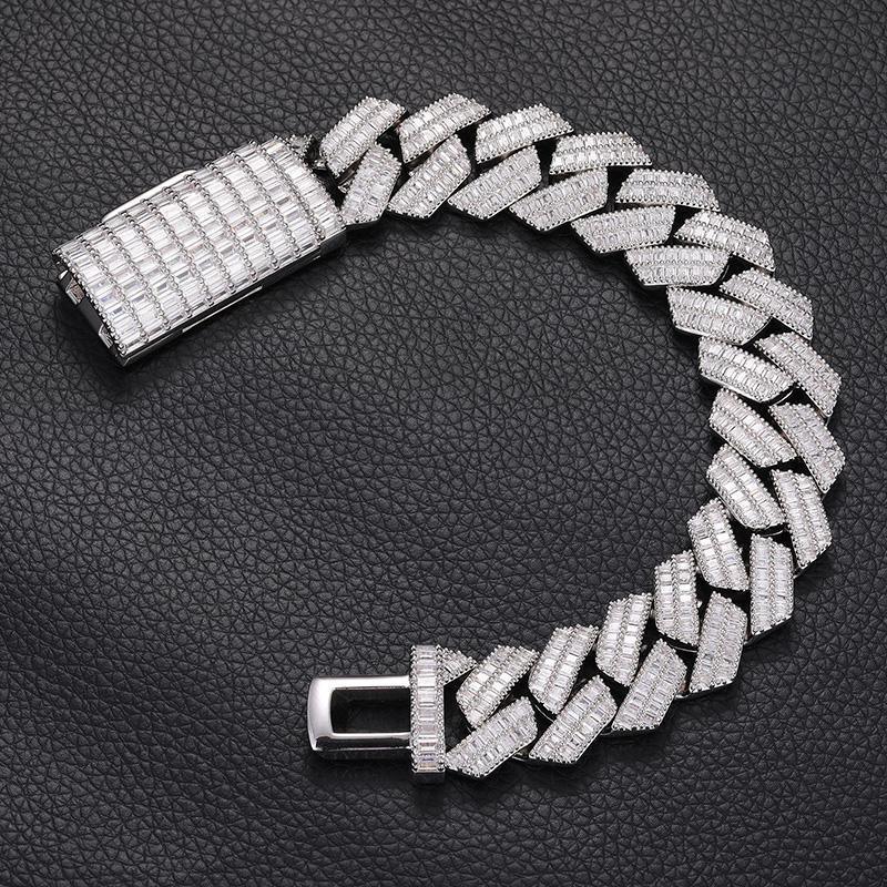 CARÁTIX 20mm Iced Out Cuban Link Chain Necklace – 3A CZ Rhombus Hip Hop Bling Jewelry for Men | Solid Rapper Gift - CaratixJewelry