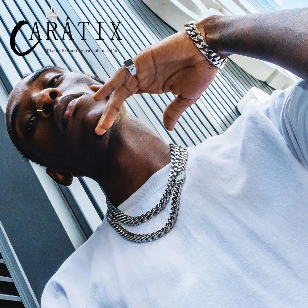 CARÁTIX - 8-16mm HipHop Miami Curb Cuban Chain Necklace Stainless Steel Men Cuban Link Chain Rappe Jewelry Mothers' Day Gift #Springtok