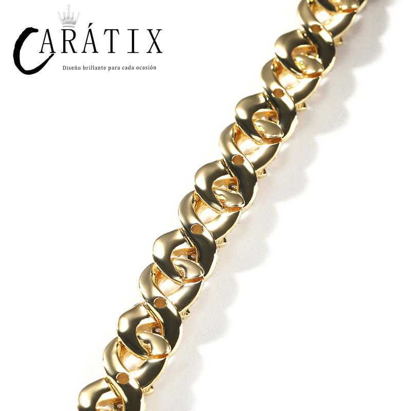 CARÁTIX – Iced Out Flower Infinity Round Cuban Link Chain Necklace | Hip Hop CZ Jewelry for Men & Women