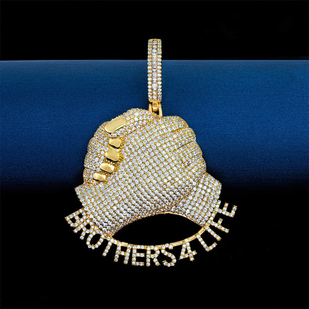 Luxury Full Pave Moissanite/Zircon Lettering Necklace - Eternal Vow Hip Hop Pendant | Caratix