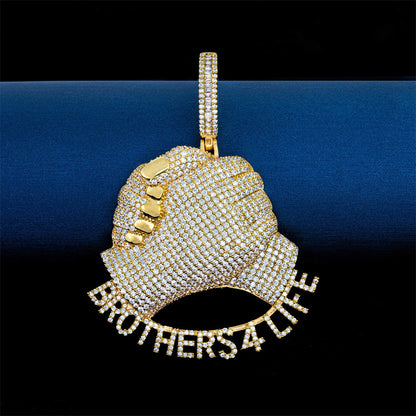 Luxury Full Pave Moissanite/Zircon Lettering Necklace - Eternal Vow Hip Hop Pendant | Caratix