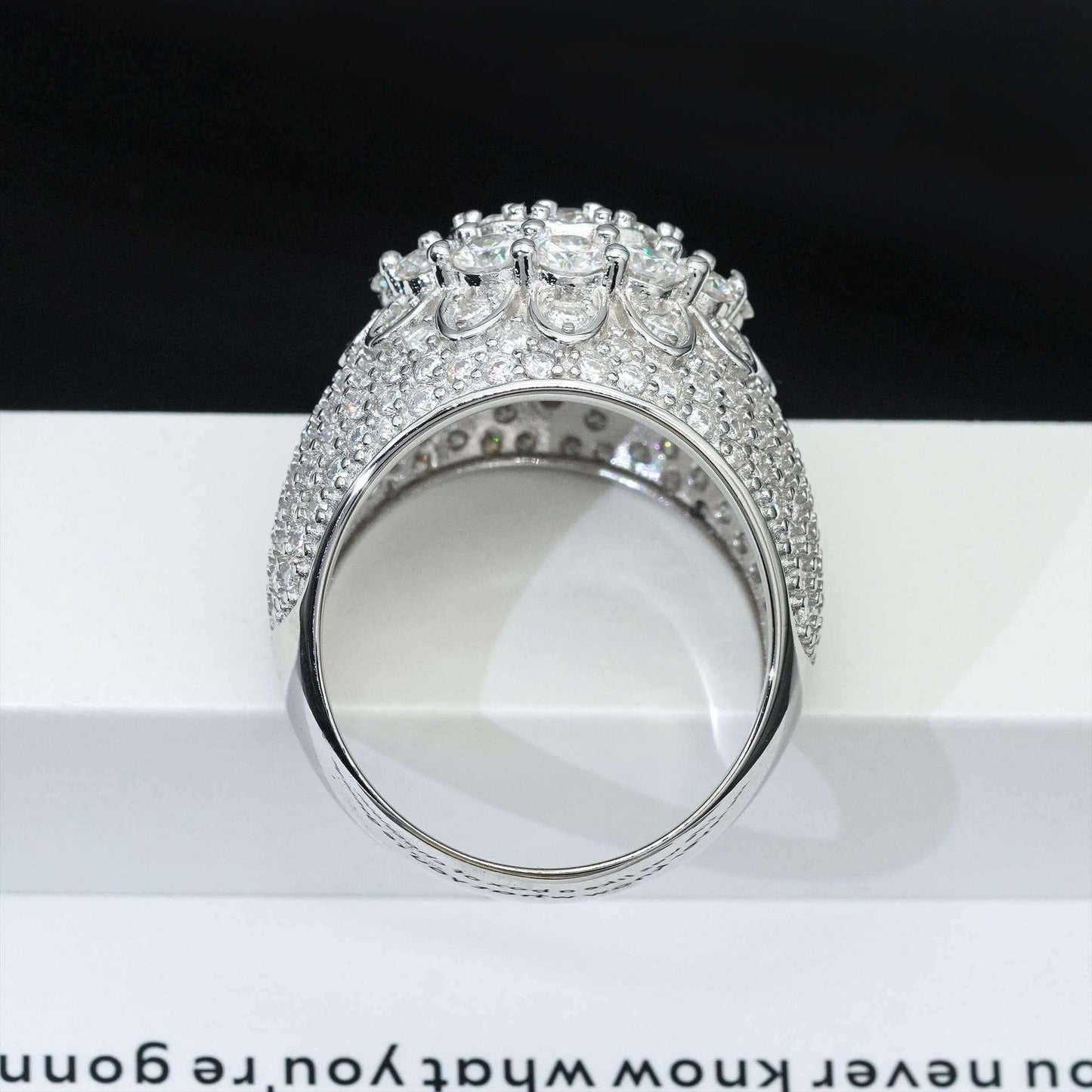 Men’s Moissanite Mini-Iced Ring | S925 Silver Full Iced Out Hip Hop Jewelry - CaratixJewelry