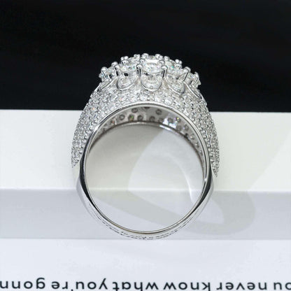 Men’s Moissanite Mini-Iced Ring | S925 Silver Full Iced Out Hip Hop Jewelry - CaratixJewelry