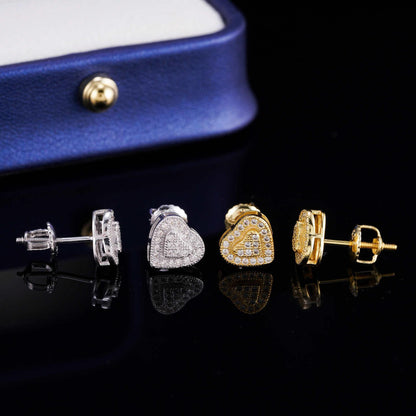 VVS S925 Silver Heart Shape Moissanite Look Earrings - CaratixJewelry