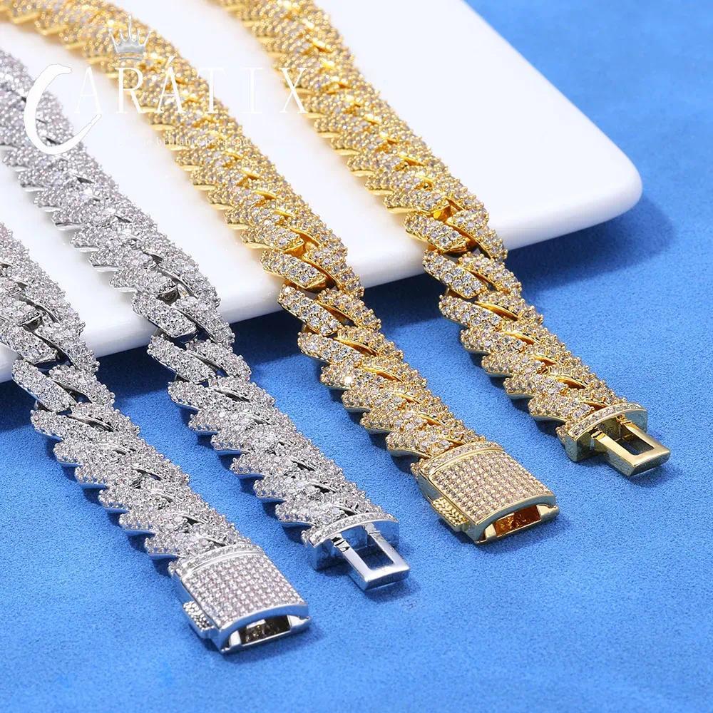 CARÁTIX 10mm Cuban Link Necklace & Bracelet Set – CZ Iced Out Hip Hop Jewelry for Men & Women | Brass Electroplated Gift