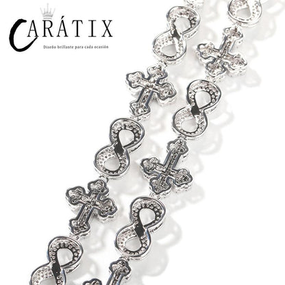 CARÁTIX – Infinity Cross Cuban Link Chain Necklace | 5A+ CZ Bling Iced Hip Hop Jewelry for Men