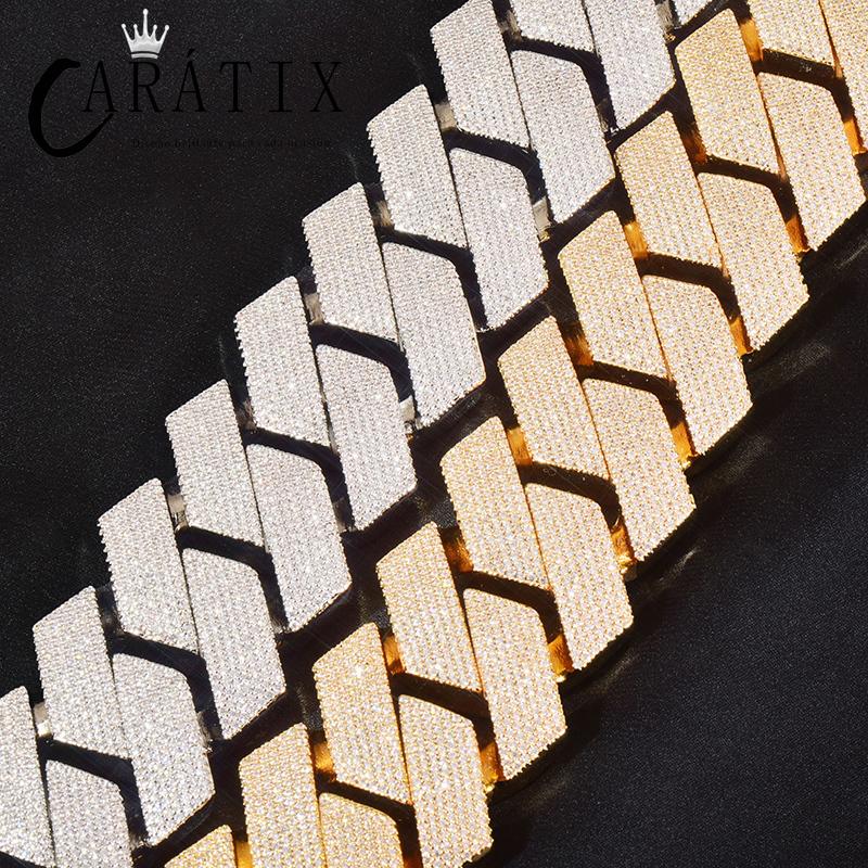 CARÁTIX 25mm/30mm Rhombus Cuban Link Chain Necklace – 5A+ CZ Iced Out Heavy Hip Hop Bling Jewelry for Men | Solid Rapper Gift