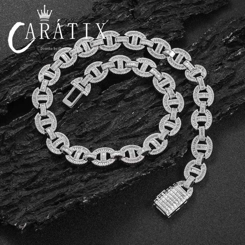 CARÁTIX Full Pave Pig Nose Chain Bracelet – Hip Hop Jewelry for Women & Men, Iced Out Statement Bangle