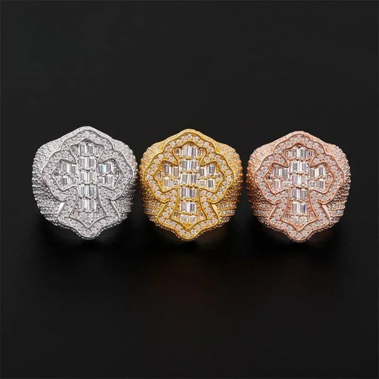 D-Color VVS Step-Cut Moissanite Ring | S925 Silver Unisex Iced Out Fashion Jewelry - CaratixJewelry