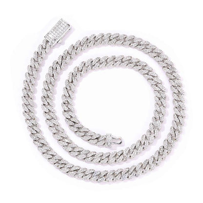 CARÁTIX – 7mm 5A+ CZ Paved Solid Cuban Curb Link Chain Necklace | Bling Hip Hop Jewelry for Men & Women