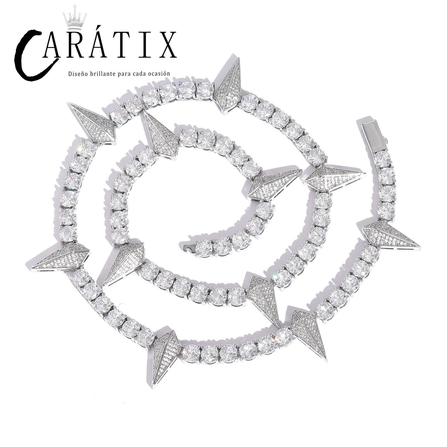 CARÁTIX - Black Panther Necklace 5mm Cubic Zircon Tennis Chain Rivet Wolf Tooth Charm Fashion Jewelry Gift for Mens Valentine's Day Gift for Men & Girls & Boys Mothers' Day Gift #Springtok