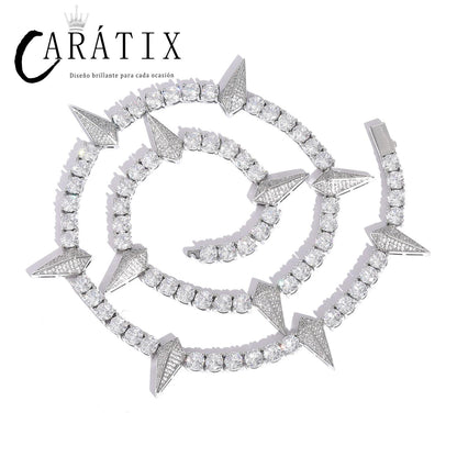 CARÁTIX - Black Panther Necklace 5mm Cubic Zircon Tennis Chain Rivet Wolf Tooth Charm Fashion Jewelry Gift for Mens Valentine's Day Gift for Men & Girls & Boys Mothers' Day Gift #Springtok