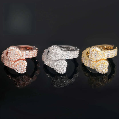 Heart Moissanite Iced Out Ring | S925 Silver Unisex Hip Hop Fashion Jewelry - CaratixJewelry