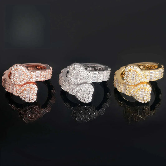 Heart Moissanite Iced Out Ring | S925 Silver Unisex Hip Hop Fashion Jewelry - CaratixJewelry