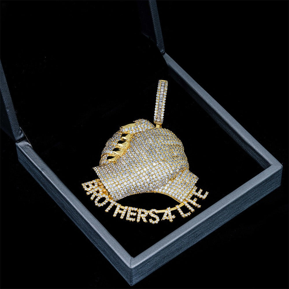 Luxury Full Pave Moissanite/Zircon Lettering Necklace - Eternal Vow Hip Hop Pendant | Caratix