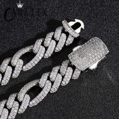 CARÁTIX 12mm 3:1 Cuban Chain | 2-Row CZ Iced Out Hip Hop Necklace for Men