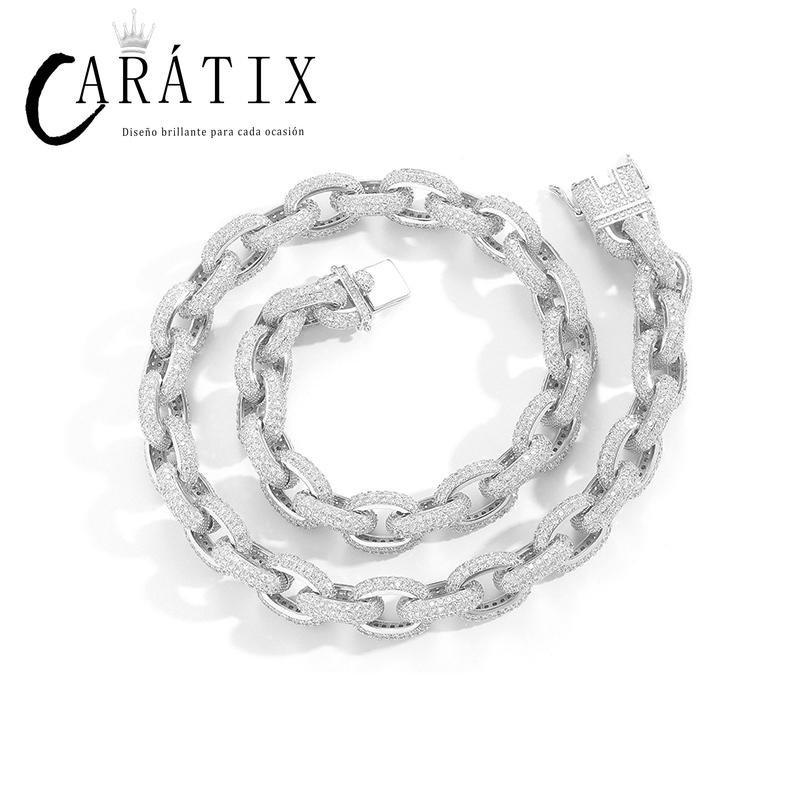 CARÁTIX Beads Cross Chain | 5A+ CZ Iced Out Hip Hop Necklace for Men