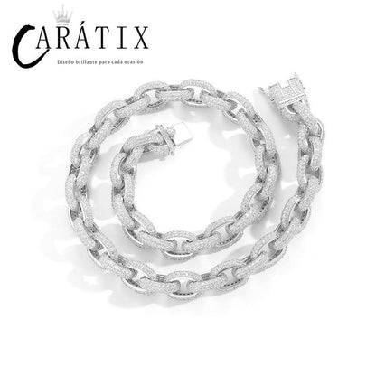 CARÁTIX Beads Cross Chain | 5A+ CZ Iced Out Hip Hop Necklace for Men