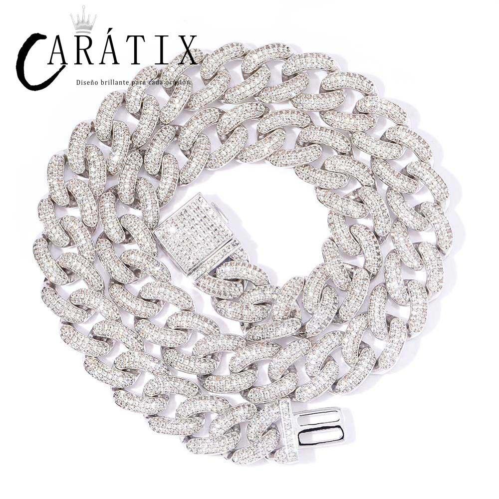 CARÁTIX Rose Gold Iced Out Cuban Chain | AAA CZ Miami Link Hip Hop Necklace for Men