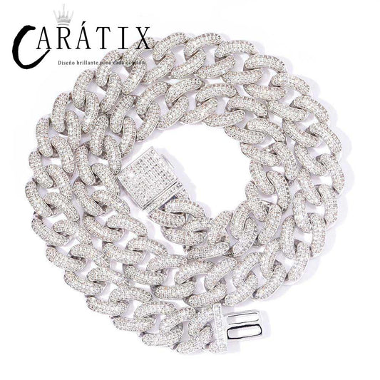 CARÁTIX Rose Gold Iced Out Cuban Chain | AAA CZ Miami Link Hip Hop Necklace for Men