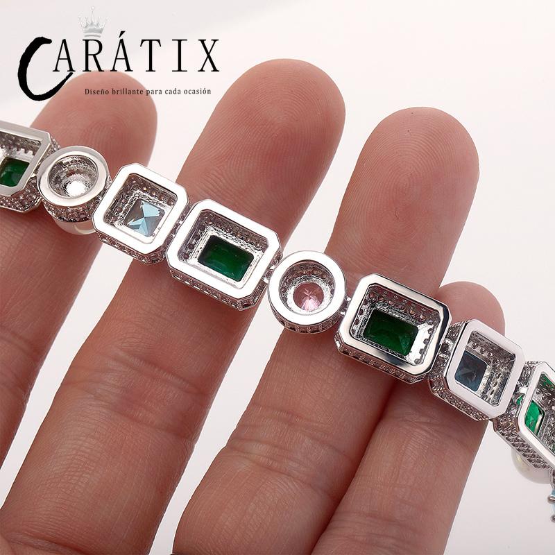 CARÁTIX - 10mm Wide Hip Hop Bling Iced Out Pearl and CZ Stone Paved Tennis Link Chain Cubic Zirconia Chokers Necklaces Men Jewelry Valentine's Day Gift for Men & Girls & Boys Mothers' Day Gift #Springtok