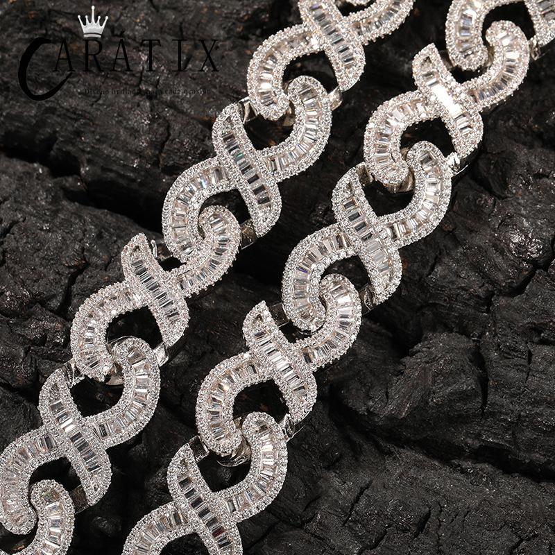 CARÁTIX 15mm Infinity Link Chain Necklace – 5A+ CZ Iced Out Hip Hop Bling Jewelry for Men | Gold & Silver Rapper Gift