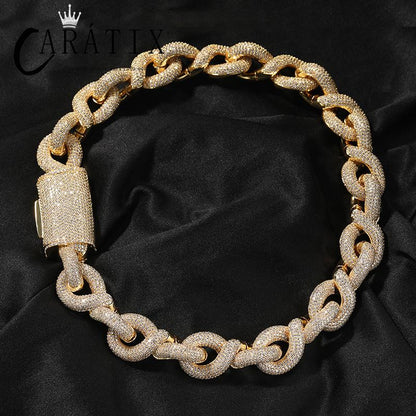 CARÁTIX 20mm Infinity Cuban Chain | 5A+ CZ Iced Out Hip Hop Necklace for Men