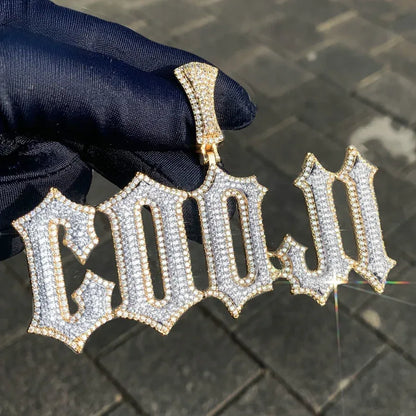 Spiked Iced Out Letter Pendant | CZ Hip Hop DIY Custom Initial Necklace - CaratixJewelry