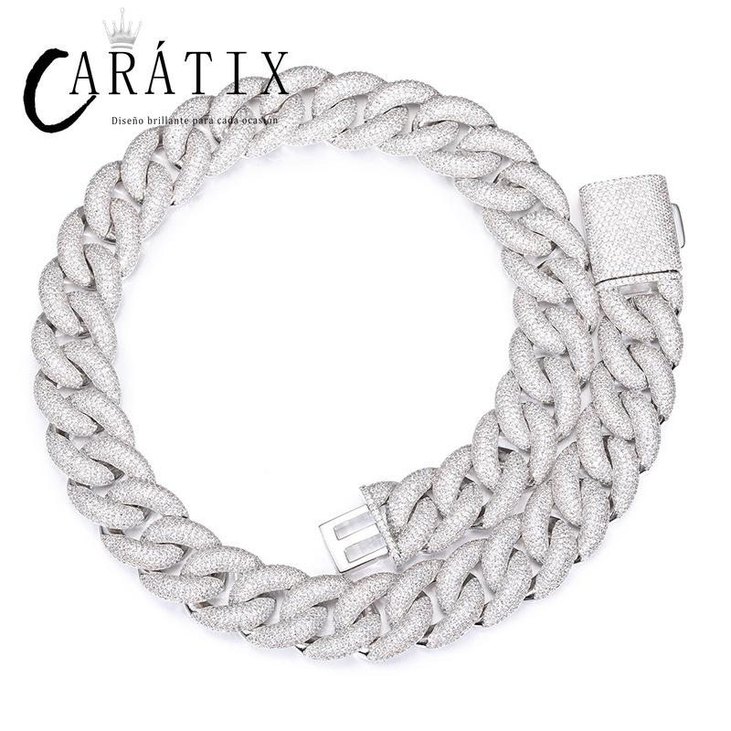 CARÁTIX 7"-28" 5-Row Bubble Round Cuban Miami Link Chain Necklace – Iced Out CZ Hip Hop Jewelry for Men & Women