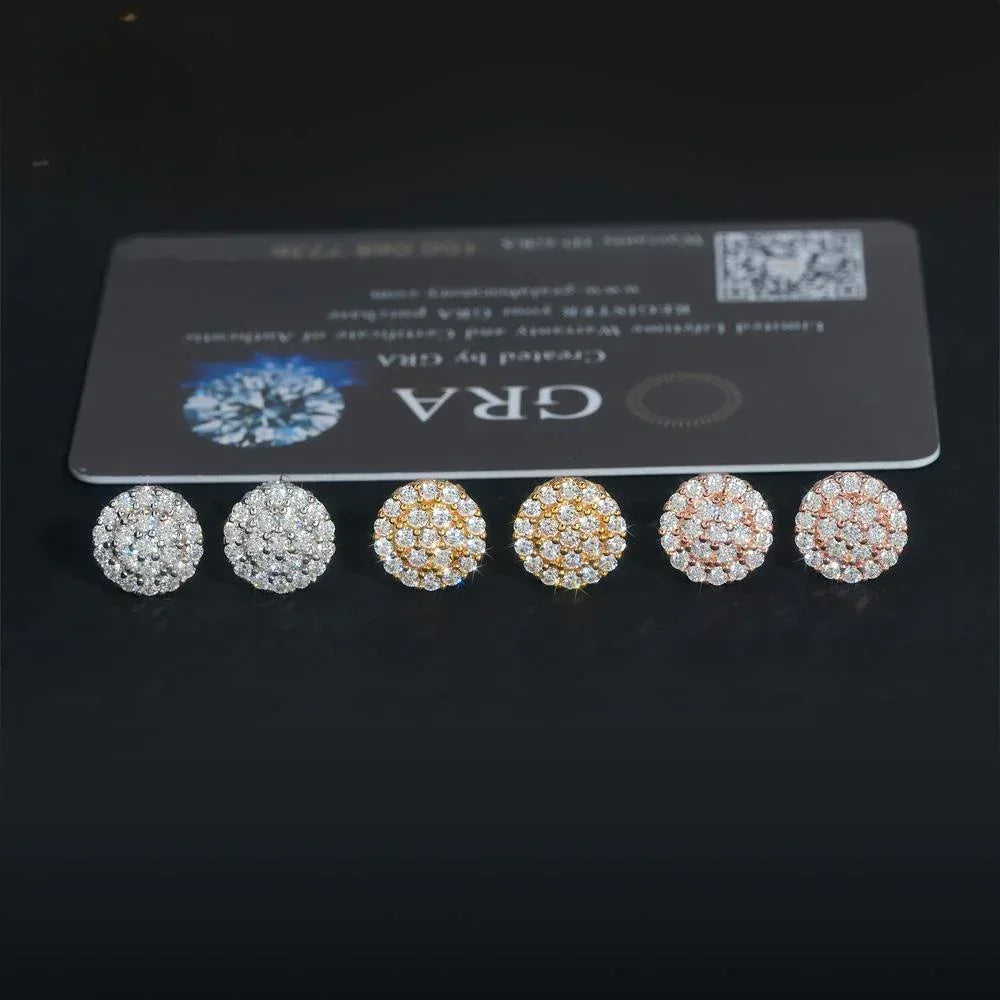 S925 Silver Round D Color Moissanite Inspired Stud Earrings - CaratixJewelry