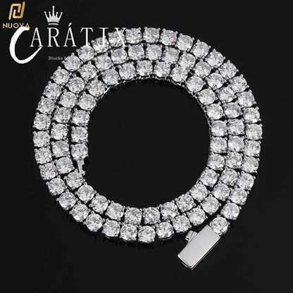 CARÁTIX - 3Mm-5Mm  Bling 5A Cubic Zirconia1 Row Tennis Chain Necklace Men  5A Men And Woman Necklace Valentine's Day Gift for Men & Girls & Boys Mothers' Day Gift #Springtok