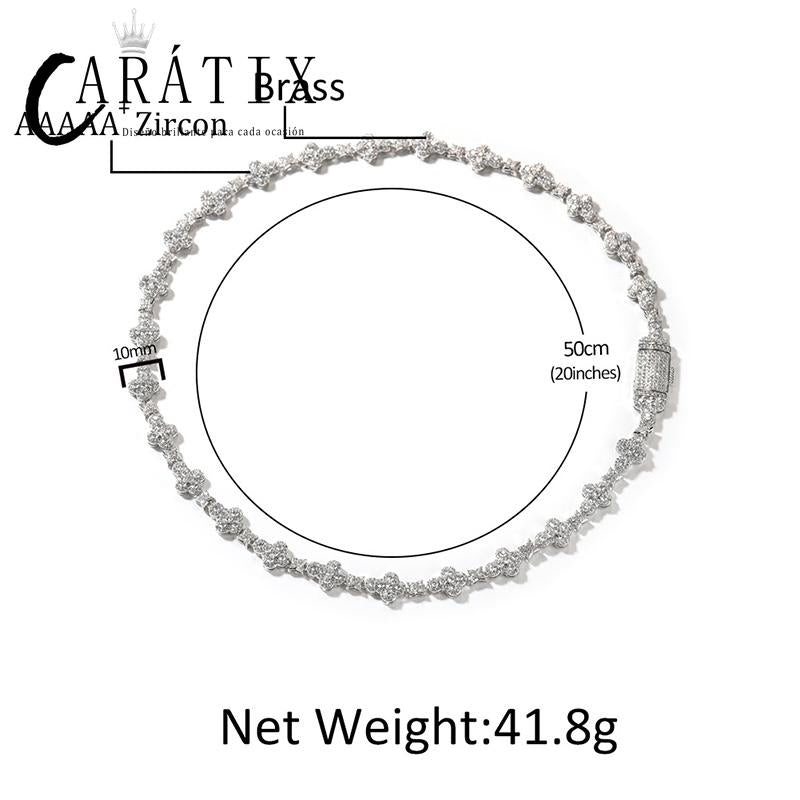 CARÁTIX Cross & Star Link Chain Necklace – 5A+ CZ Iced Out Hip Hop Bling Jewelry for Men & Women | Gold & Silver Rapper Gift