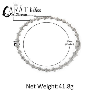 CARÁTIX Cross & Star Link Chain Necklace – 5A+ CZ Iced Out Hip Hop Bling Jewelry for Men & Women | Gold & Silver Rapper Gift