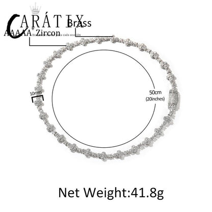 CARÁTIX Cross & Star Link Chain Necklace – 5A+ CZ Iced Out Hip Hop Bling Jewelry for Men & Women | Gold & Silver Rapper Gift