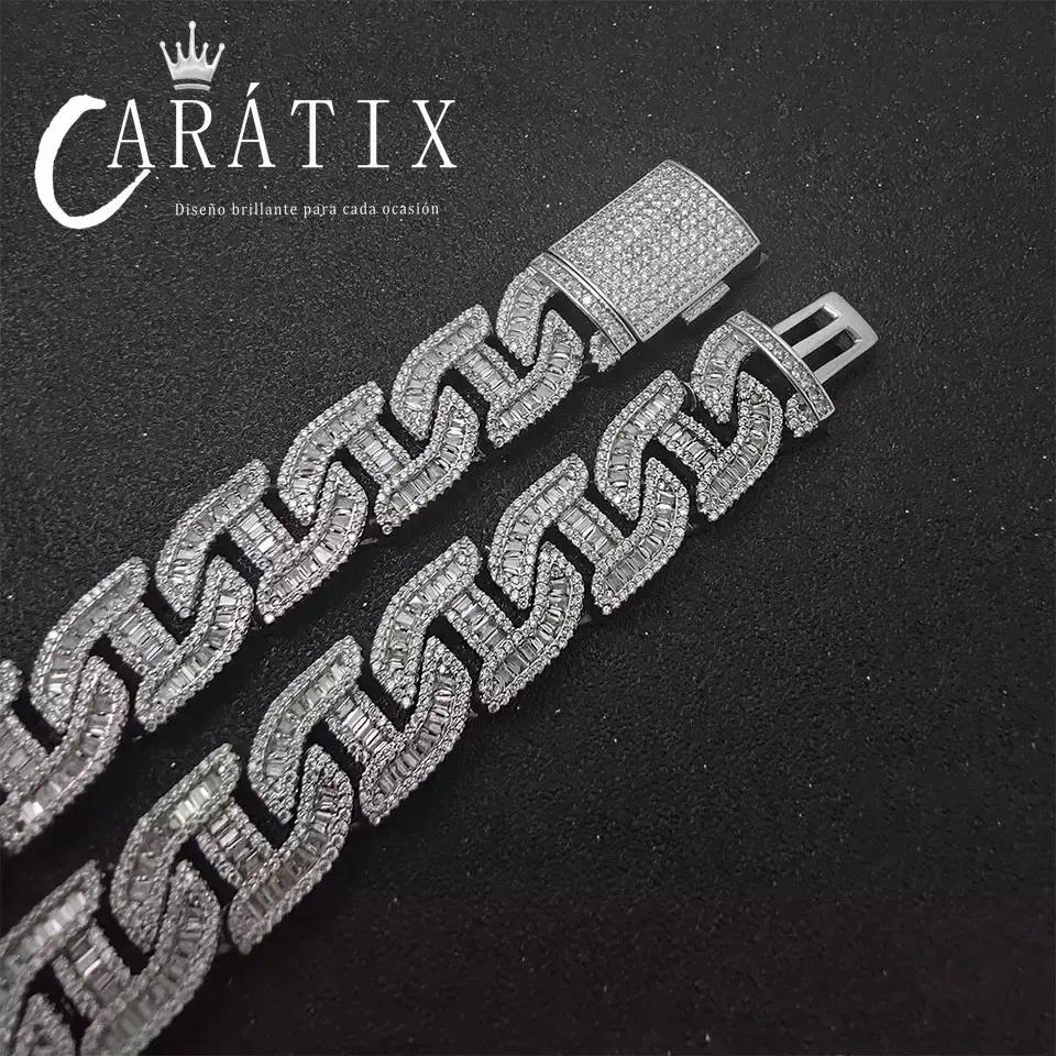 CARÁTIX – 16mm Bling Zircon Pig Nose Cuban Link Chain Necklace | Custom Hip Hop Jewelry for Men