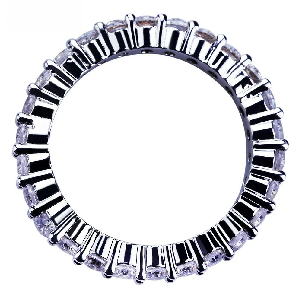 Minimalist Micro-Pave Round Ring - Stackable Zirconia Band | Caratix