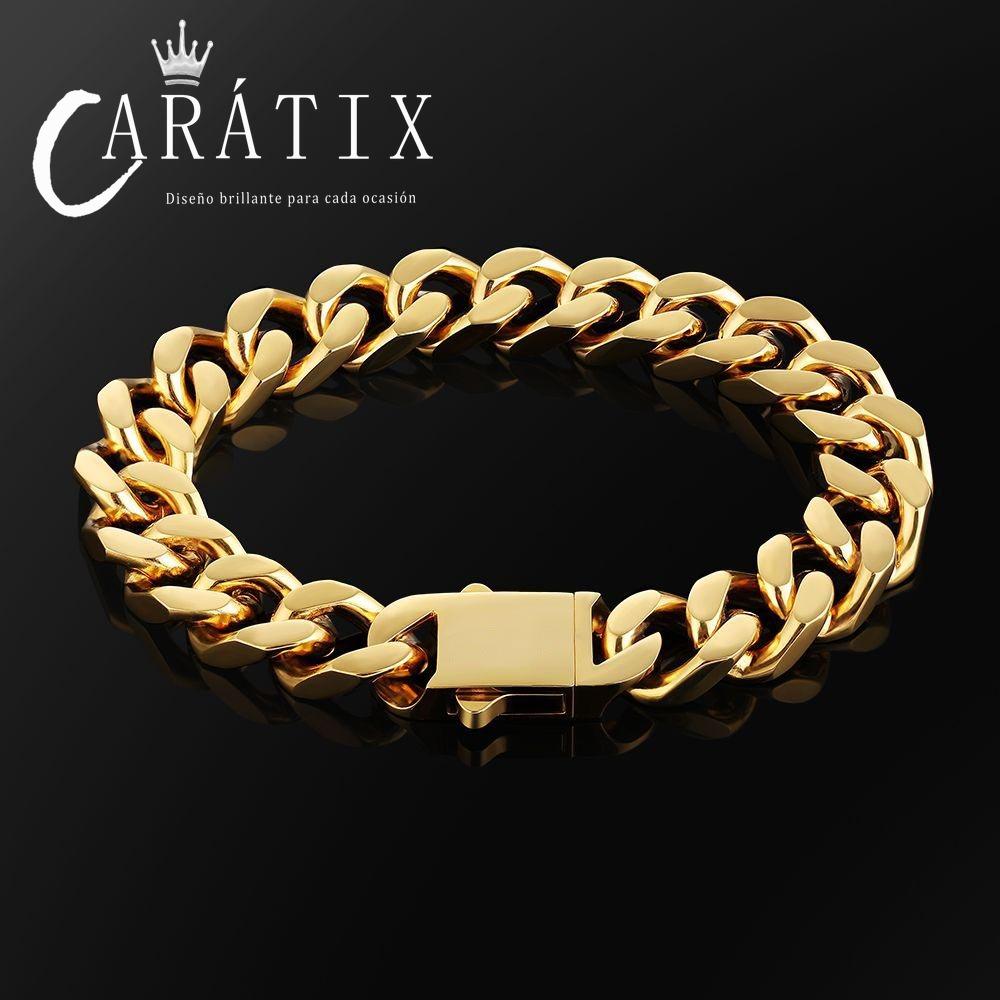 CARÁTIX-Chunky Necklace High Polished Stainless Steel Miami Flat Curb Cuban Link Chain For Men Valentine's Day Gift for Men & Girls & Boys Mothers' Day Gift #Springtok