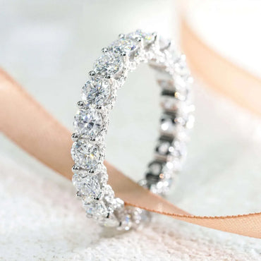 4.0mm Moissanite Band Ring | S925 Silver Unisex Iced Out Fashion Jewelry - CaratixJewelry