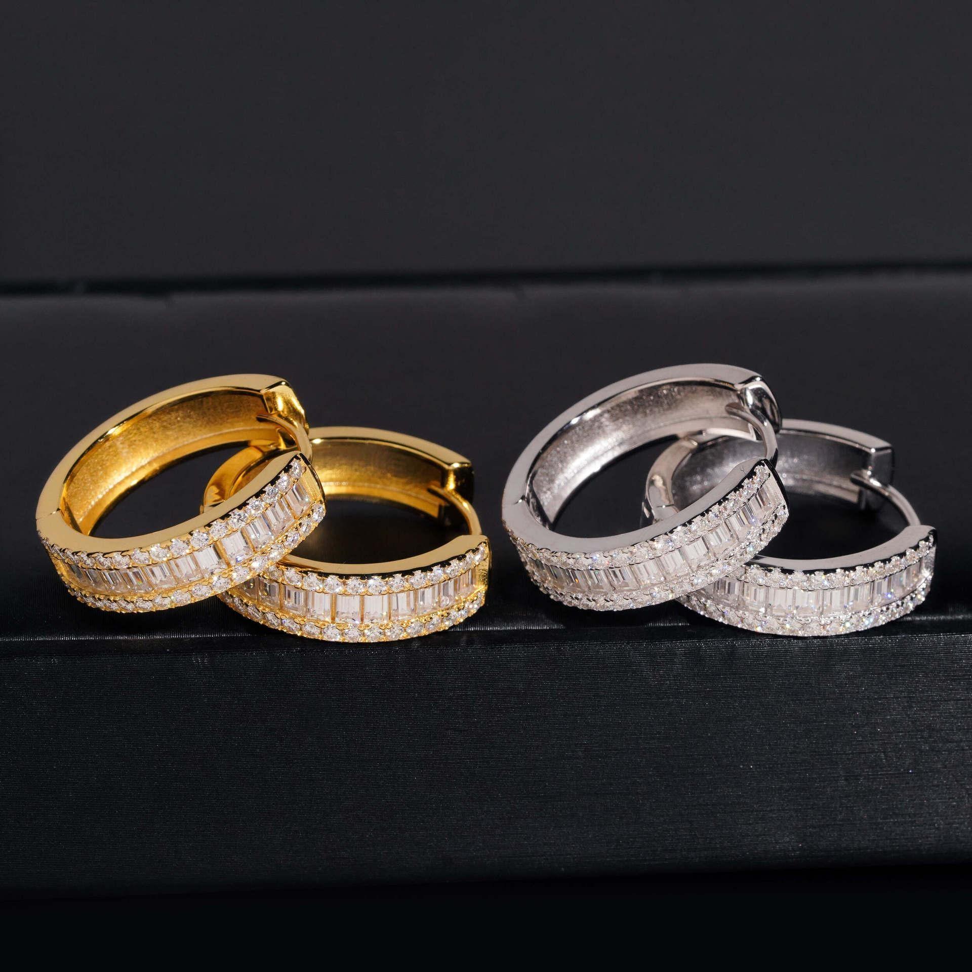 S925 Silver Synthetic Moissanite Inspired Hoop Earrings - CaratixJewelry