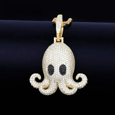 Men's Kraken Sea Monster Necklace | Premium Copper CZ Marine Jewelry Caratix - CaratixJewelry