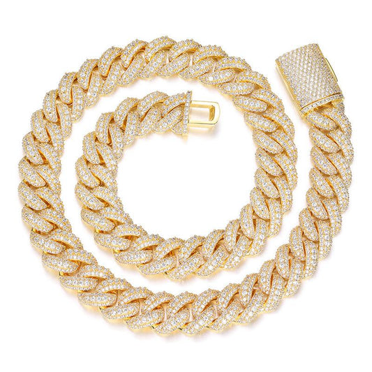 CARÁTIX 15mm Bubble Cuban Link Chain Necklace – 5A+ CZ Iced Out Hip Hop Bling Jewelry for Men | Solid Rapper Gift