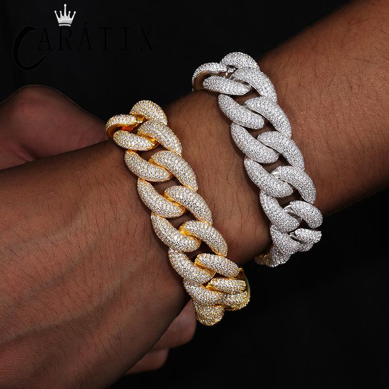 CARÁTIX 7"-28" 5-Row Bubble Round Cuban Miami Link Chain Necklace – Iced Out CZ Hip Hop Jewelry for Men & Women