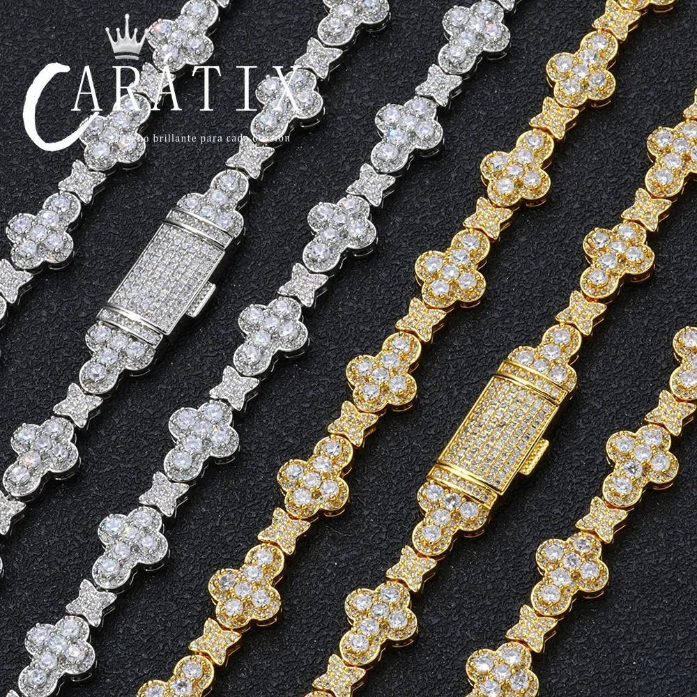 CARÁTIX Brass Zircon Cross Necklace – Iced Out CZ Bling Chain Jewelry for Women | Hip Hop Fashion Gift