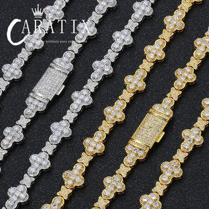 CARÁTIX Brass Zircon Cross Necklace – Iced Out CZ Bling Chain Jewelry for Women | Hip Hop Fashion Gift