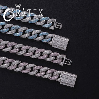 CARÁTIX 15mm Cuban Miami Chain | Micro Paved CZ Iced Out Hip Hop Necklace for Men