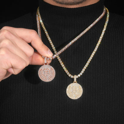Bitcoin Hip-Hop Moissanite Pendant – S925 Silver Moissanite Jewelry - CaratixJewelry